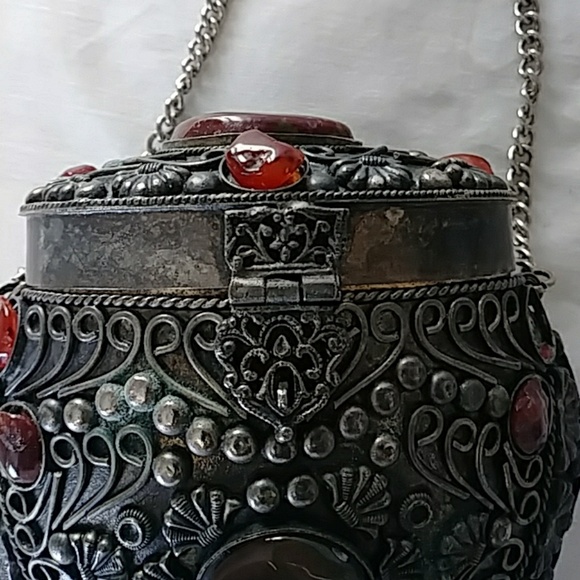 Vintage Sajai Metal & Precious Stone Purse - Picture 5 of 8
